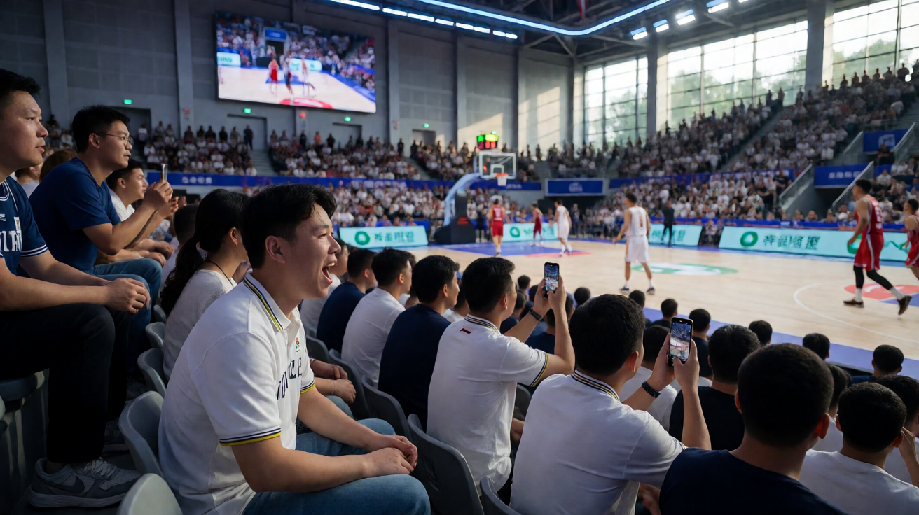 CBA篮球联赛比赛现场，广东宏远与辽宁本钢的季后赛对决